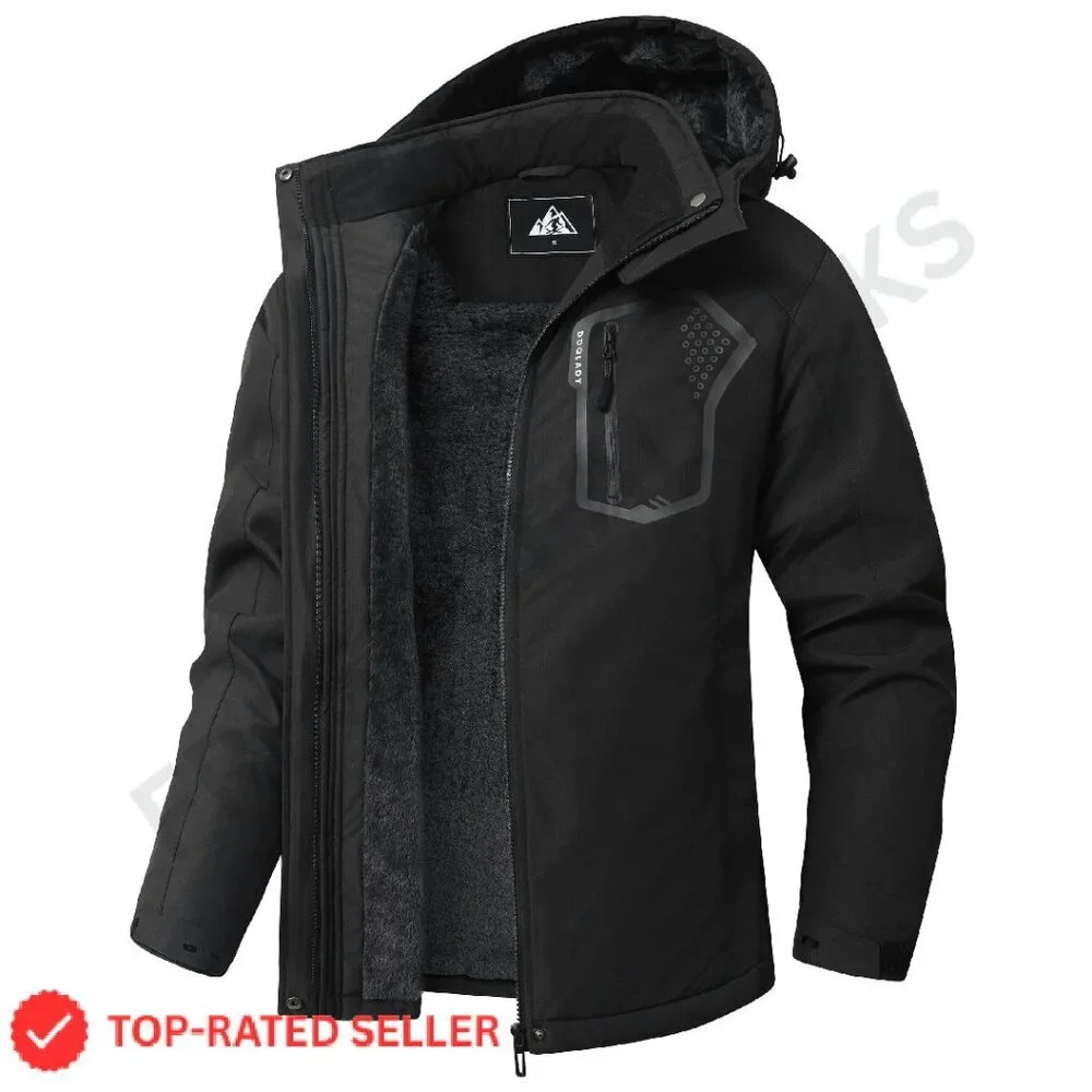 Waterproof Ski Jacket Cold-Weather Parka Windproof Hooded Outerwear Chic